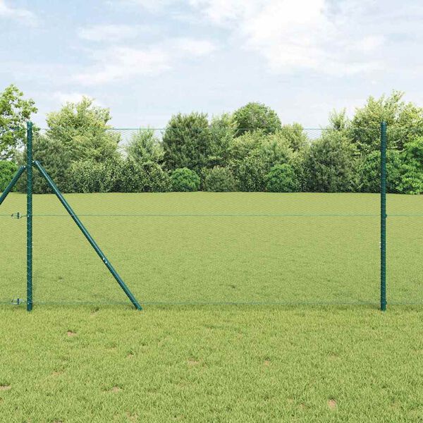 vidaXL Fence Post Green 25 x 1.2 m (13 mm mesh) Steel