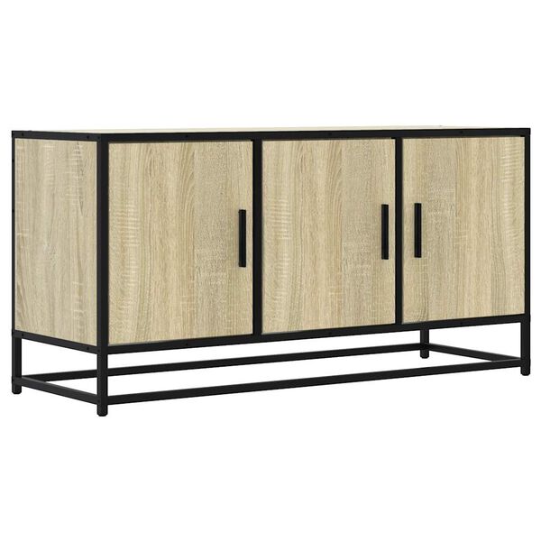 vidaXL TV Cabinet Sonoma Oak 100x35x50 cm Engineered Wood and Metal
