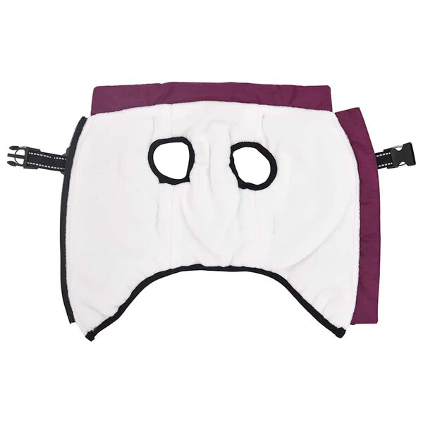 vidaXL Dog Coat with Harness Purple S Fleece and Polyester