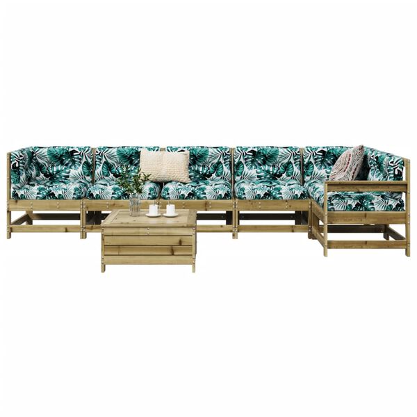 vidaXL 7 Piece Garden Sofa Set Impregnated Wood Pine