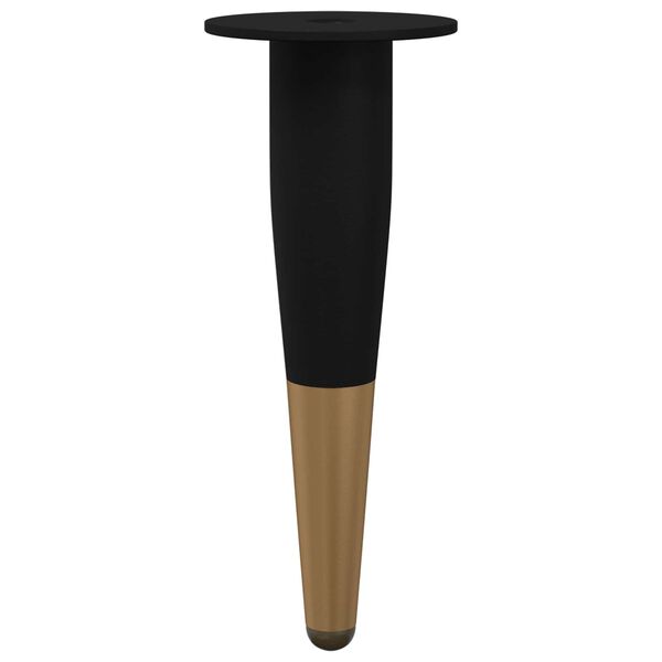 vidaXL Furniture Feet 2 pcs Black and Gold &Oslash; 40 x 98 mm Iron