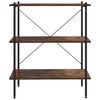 vidaXL 3-Tier Shelving Unit Black and Dark Wood 80x40x92 cm