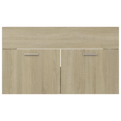 vidaXL Sink Cabinet Sonoma Oak 80x38.5x46 cm Engineered Wood