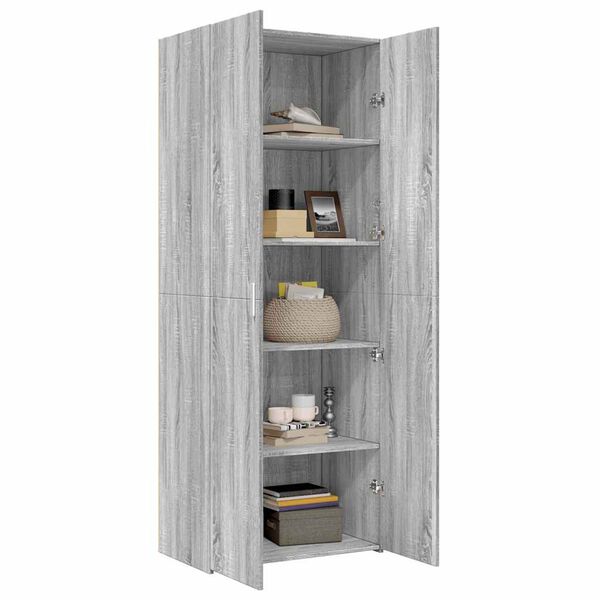 vidaXL Highboard Grey Sonoma 70x42.5x185 cm Engineered Wood