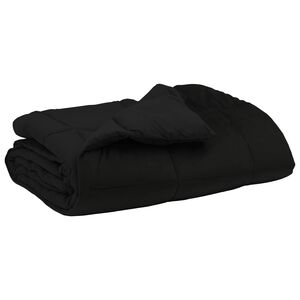 vidaXL Summer Duvet Quilted Black 135 x 200 cm Microfiber