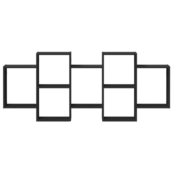 vidaXL Wall Shelf Black 159x18x65 cm Engineered Wood