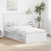 vidaXL Bed Frame with Headboard White 90 x 200 cm Solid Pine Wood