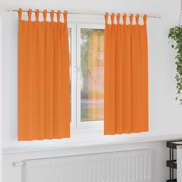 vidaXL Blackout Curtains with Rings 2 pcs Bright Orange 175 x 140 cm