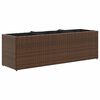 vidaXL Garden Planters with 3 Pots 2 pcs Brown 105x30x32 cm Poly Rattan