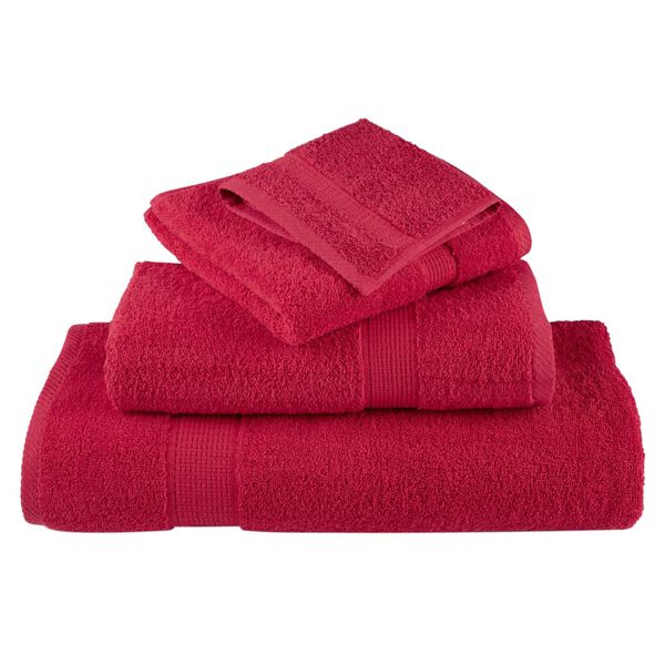 vidaXL Premium Sauna Towels SOLUND 10 pcs Red 80x200 cm 600 gsm