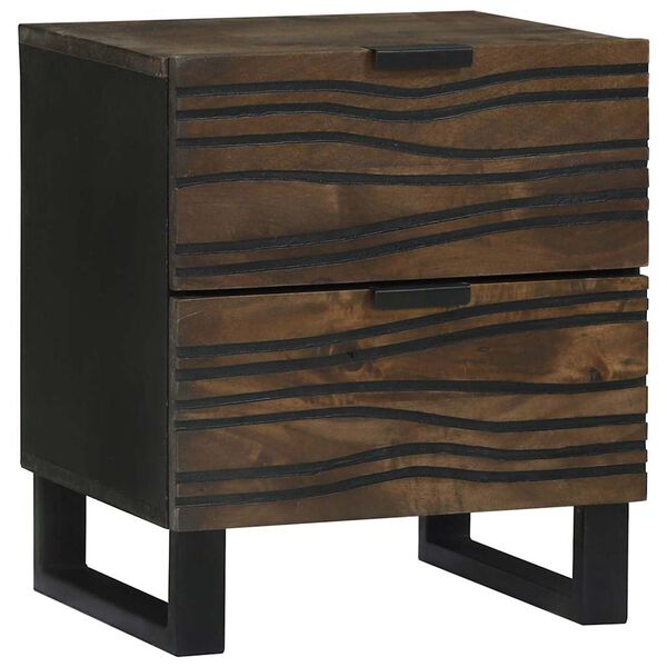 vidaXL Bedside Cabinet Walnut 40 x 33 x 46 cm Solid Acacia wood