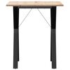 vidaXL Dining Table Y-Frame 70x70x75 cm Solid Wood Pine and Steel