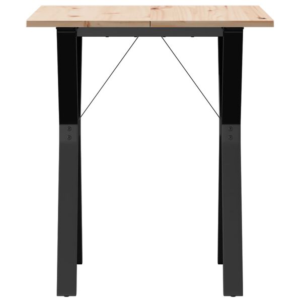 vidaXL Dining Table Y-Frame 70x70x75 cm Solid Wood Pine and Steel