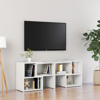 vidaXL TV Cabinet High Gloss White 104x30x52 cm Engineered Wood