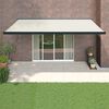 vidaXL Retractable Awning Cream 5x3 m Fabric and Aluminium