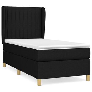 vidaXL Box Spring Bed with Mattress Black 80x200 cm Fabric