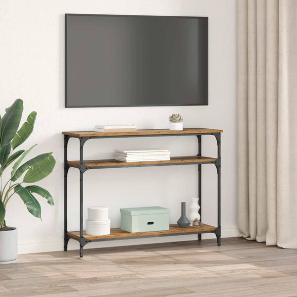 vidaXL Console Table Old Wood 100 x 29 x 75 cm Engineered Wood