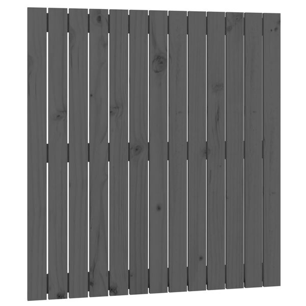 vidaXL Wall Headboard Grey 82.5x3x90 cm Solid Wood Pine