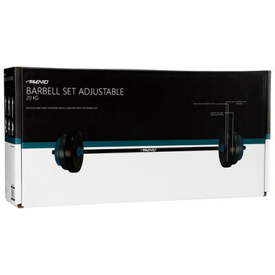 Avento Adjustable Barbell Set 20 kg Black. Blue and Grey