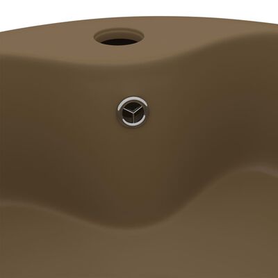 vidaXL Luxury Wash Basin with Overflow Matt Cream 36x13 cm Ceramic