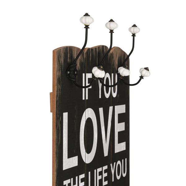 vidaXL Wall-mounted Coat Rack with 6 Hooks 120x40 cm LOVE LE