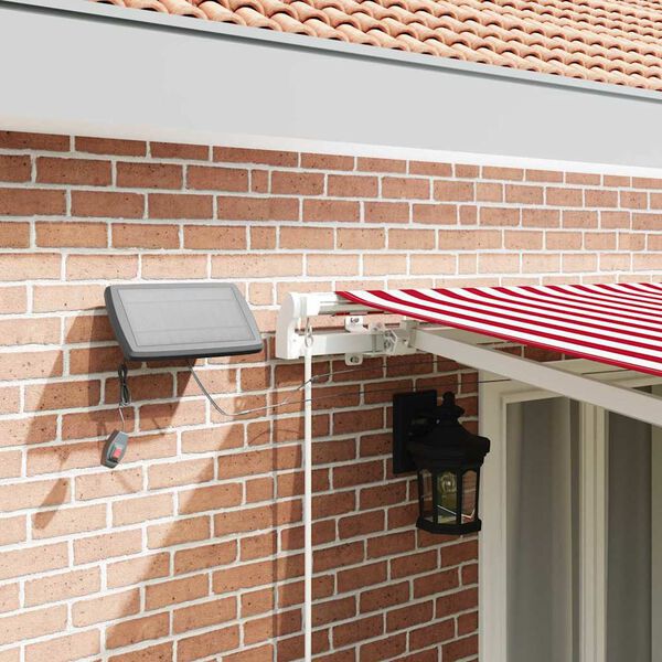 vidaXL Retractable Awning Red and White 500 x 350 cm Fabric and Steel