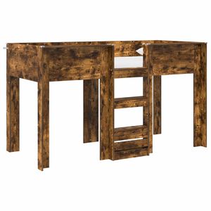 vidaXL Bunk Bed for Kids Smoked Oak 75 x 190 cm Engineered wood