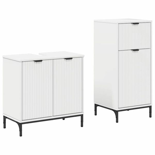vidaXL Bathroom Furniture Set with Drawer 2 pcs White Engineered wood
