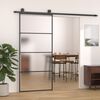 vidaXL Sliding Door Frosted ESG Glass and Aluminium 90x205 cm Black