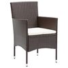 vidaXL Garden Dining Chairs 2 pcs Poly Rattan Brown