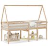 vidaXL High Sleeper Bed without Mattress 90x190 cm Single Solid Wood Pine