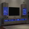 vidaXL TV Cabinets with LED Lights 2 pcs Grey Sonoma 40.5x30x90 cm