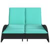vidaXL Sun Lounger with Cushions Black 114x205x73 cm Poly Rattan