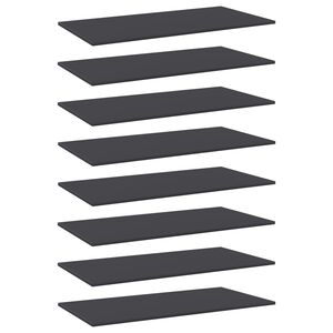vidaXL Bookshelf Boards 8 pcs Grey 80x30x1,5 cm Engineered Wood