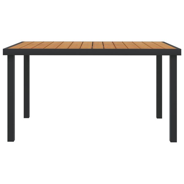 vidaXL Garden Table Brown 140x90x74 cm Aluminium and WPC