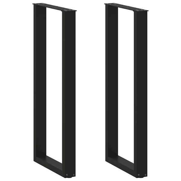vidaXL Bar Table Legs U-Shaped 2 pcs Black 40x(110-111) cm Steel