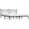 vidaXL Metal Bed Frame without Mattress with Headboard Black 193x203cm
