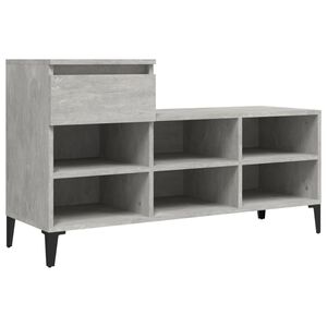 vidaXL Shoe Cabinet Concrete Grey 102x36x60 cm Engineered Wood