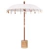 vidaXL Balinese Parasol with Base Cream and Natual 190 x 190 x 250 cm
