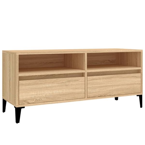 vidaXL TV Cabinet Sonoma Oak 100x34.5x44.5 cm Engineered Wood