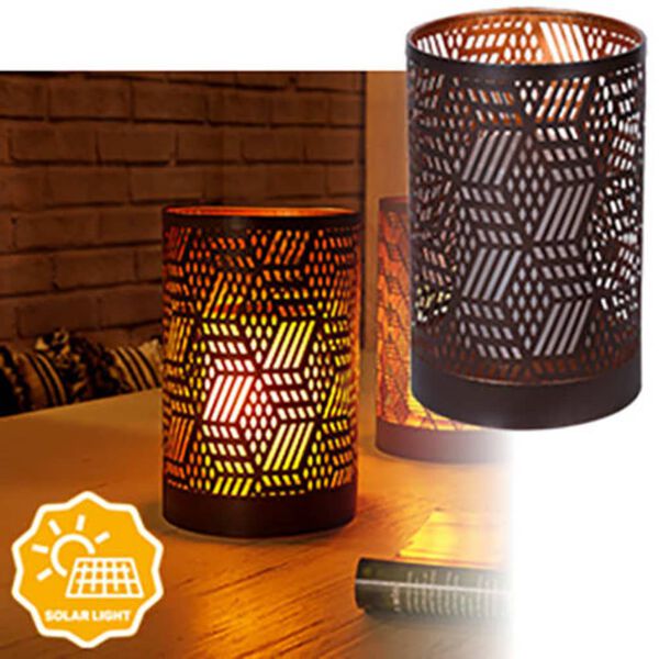 Luxform Solar LED Garden Table Light Swindon Brown and Copper