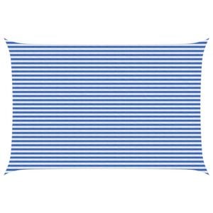 vidaXL Sunshade Sail Blue and White 4 x 7 m HDPE