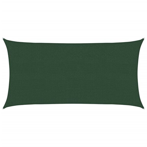 vidaXL Sunshade Sail 160 g/m&sup2; Dark Green 2.5x5 m HDPE