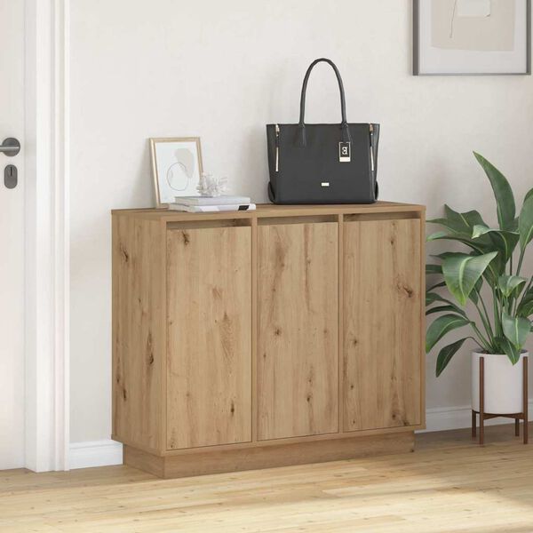 vidaXL LED Sideboard Artisan Oak 90 x 32 x 75 cm Engineered Wood