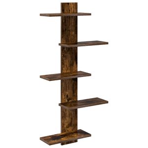 vidaXL Wall Floating Shelf Smoked Oak 48.5 x 15 x 101 cm