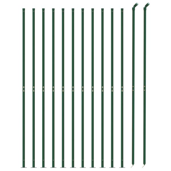 vidaXL Wire Mesh Fence with Flange Green 1.4x25 m