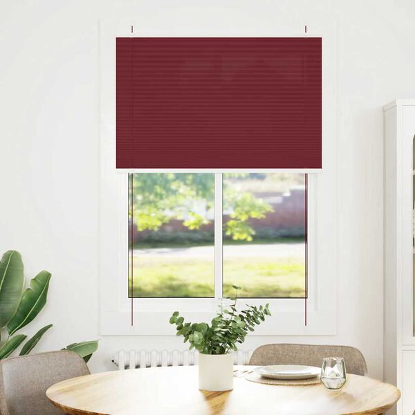 vidaXL Pleated Blind Bordeaux Red 95x100 cm Fabric Width 94.4 cm Polyester