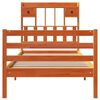 vidaXL Bookcase Bed without Mattress Wax Brown 100x200cm Solid Wood Pine