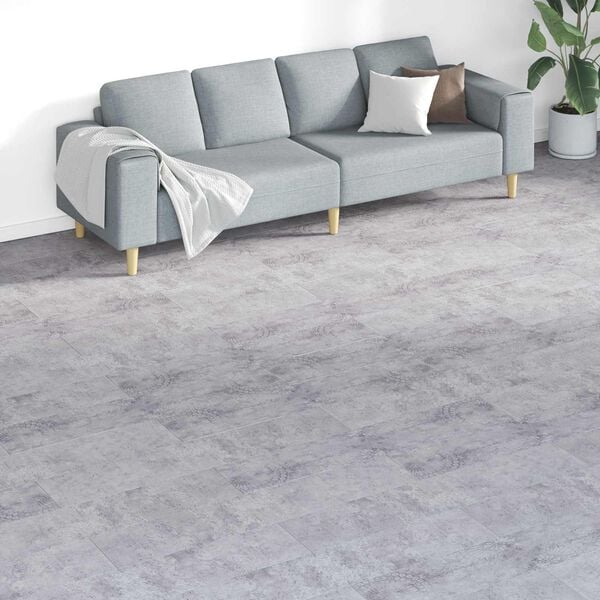 vidaXL Flooring Planks 18 pcs Grey 5.26 m&sup2; PVC