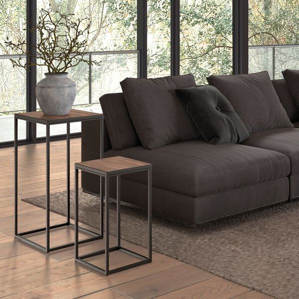 Rousseau 2 Piece Side Table Set Madeira Mangolia Wood